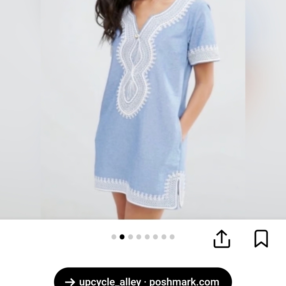 Scotch & Soda Light Blue Dress with White Detailing 1329